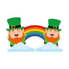 st patricks day leprechauns with rainbow