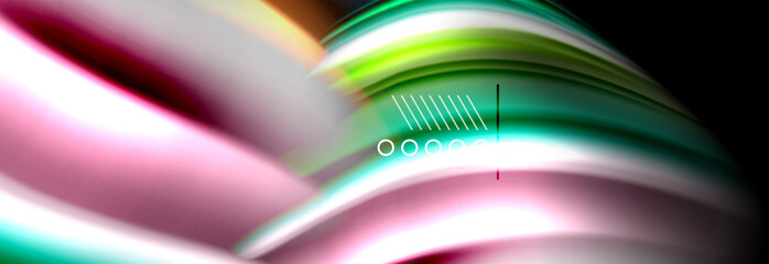 Rainbow color fluid wave lines flow poster. Wave Liquid shapes design