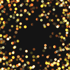 Light effect is bright sparkles bokeh, on black background.
