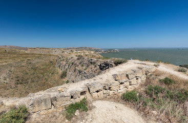 Old turkish fortress Yeni-Kale on the Black sea coast. Kerch, Crimea
