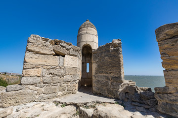 Old turkish fortress Yeni-Kale on the Black sea coast. Kerch, Crimea
