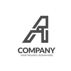 initial letter A geometric strong monogram logo vector illustration isolated on white background