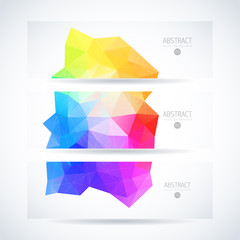 Vector banners set abstract triangle background