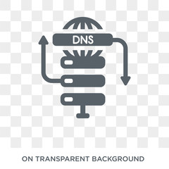 Dns icon. Trendy flat vector Dns icon on transparent background from web hosting collection. High quality filled Dns symbol use for web and mobile