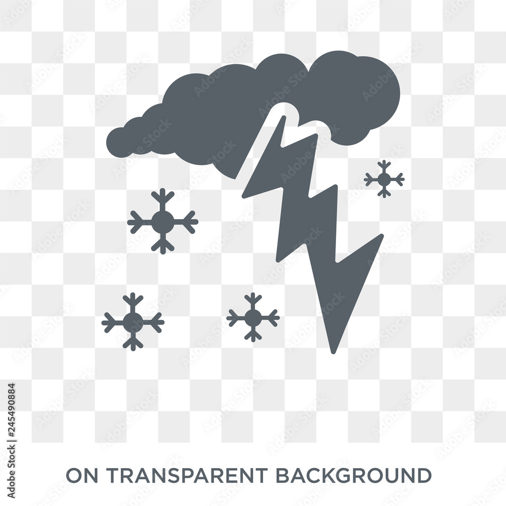 Poster thundersnow icon. thundersnow design concept from weather collection. simple element vector illustra