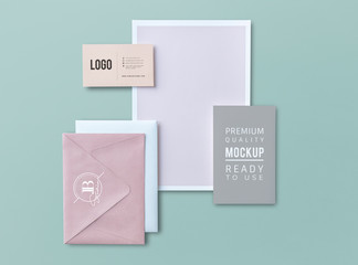Set of printed material mockups
