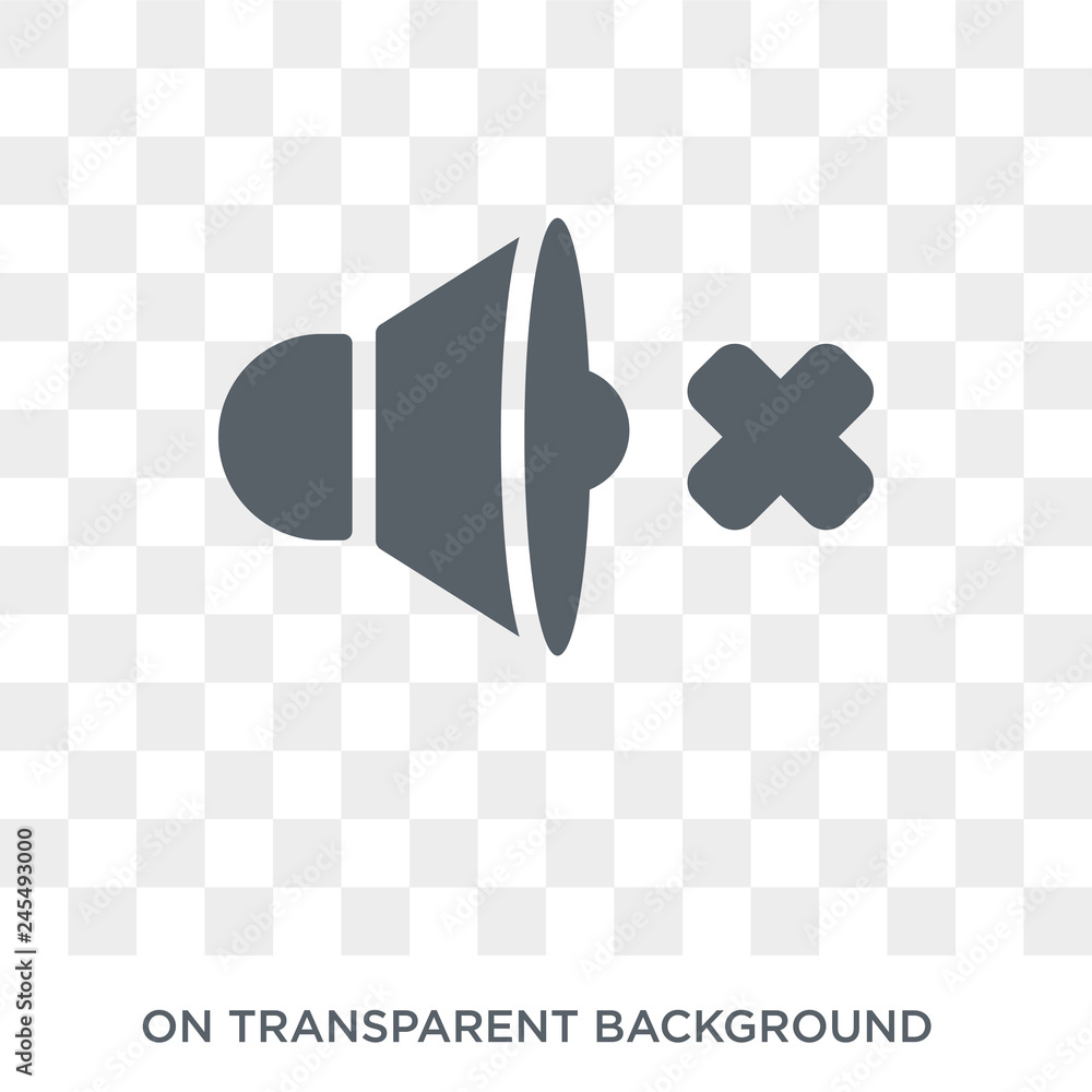 Poster mute icon. mute design concept from collection. simple element vector illustration on transparent ba