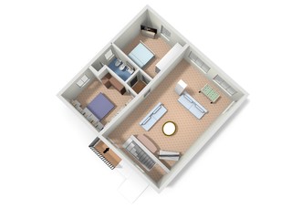 Color floor plan for marketing