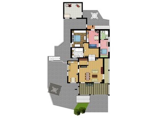 Color floor plan for marketing