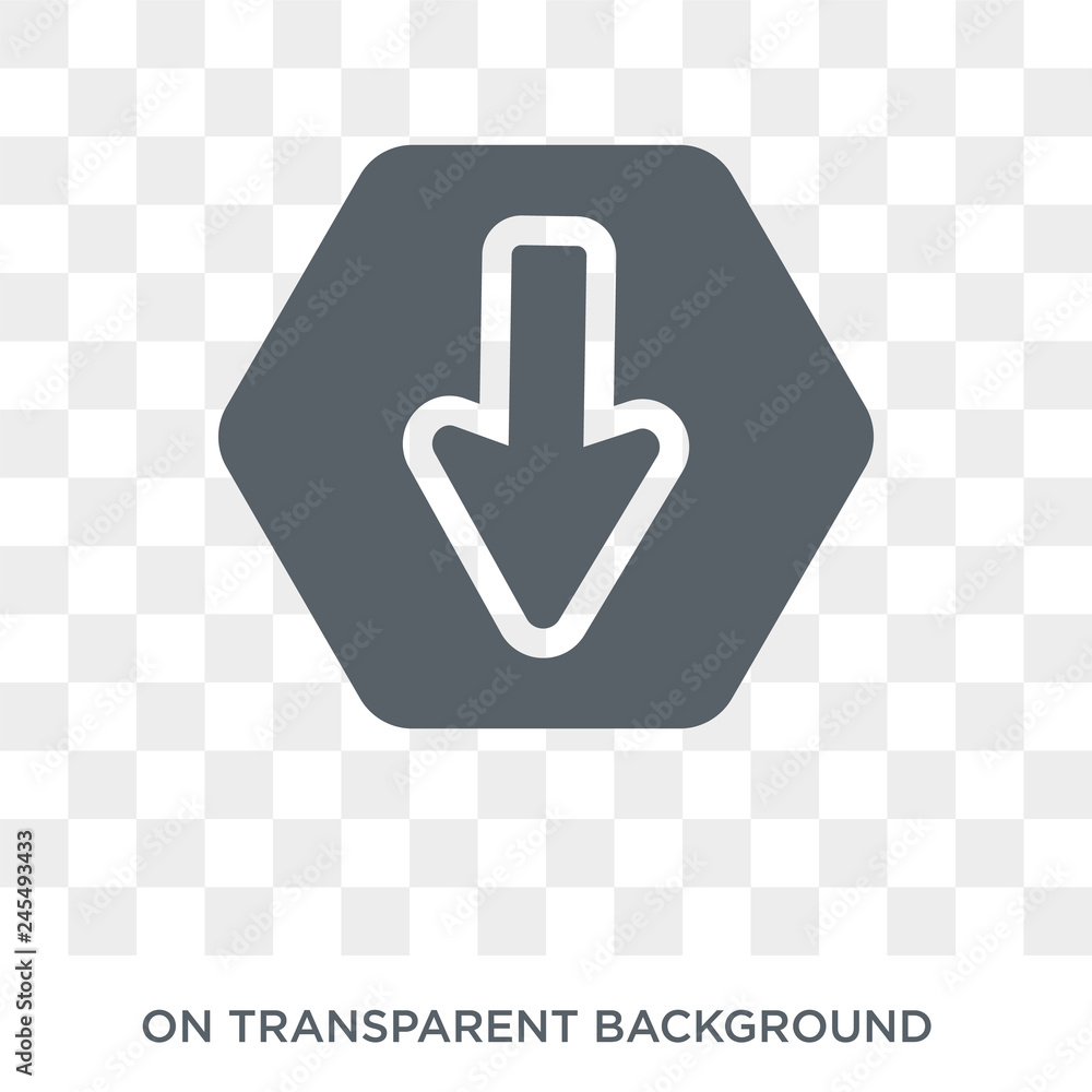 Poster down arrow icon. down arrow design concept from collection. simple element vector illustration on tr