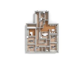Color floor plan for marketing