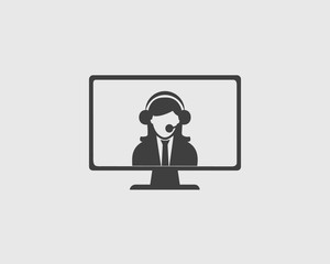 Online Customer Service Agent Icon.