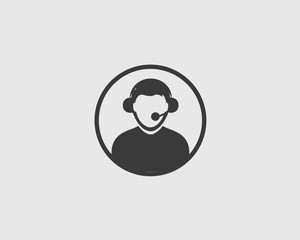Customer service icon with round shape