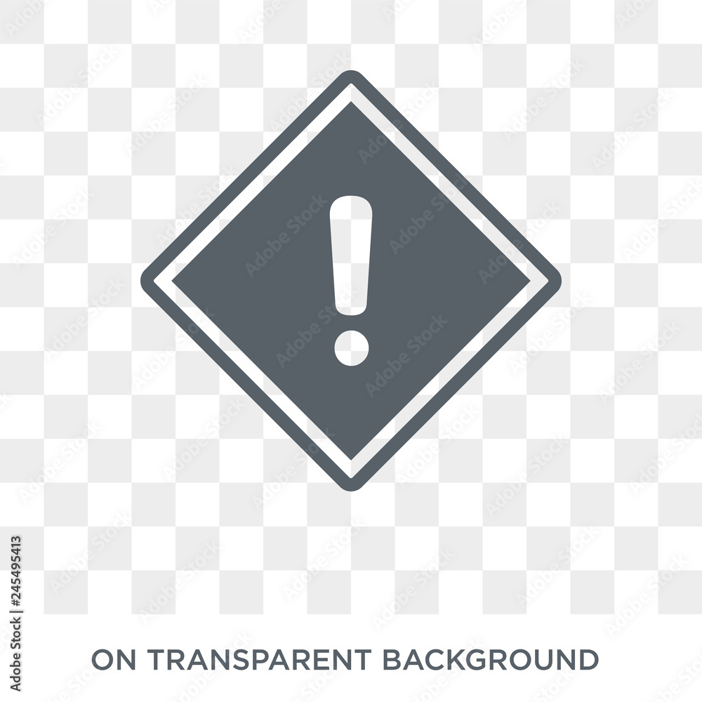 Poster warning sign icon. trendy flat vector warning sign icon on transparent background from traffic sign 