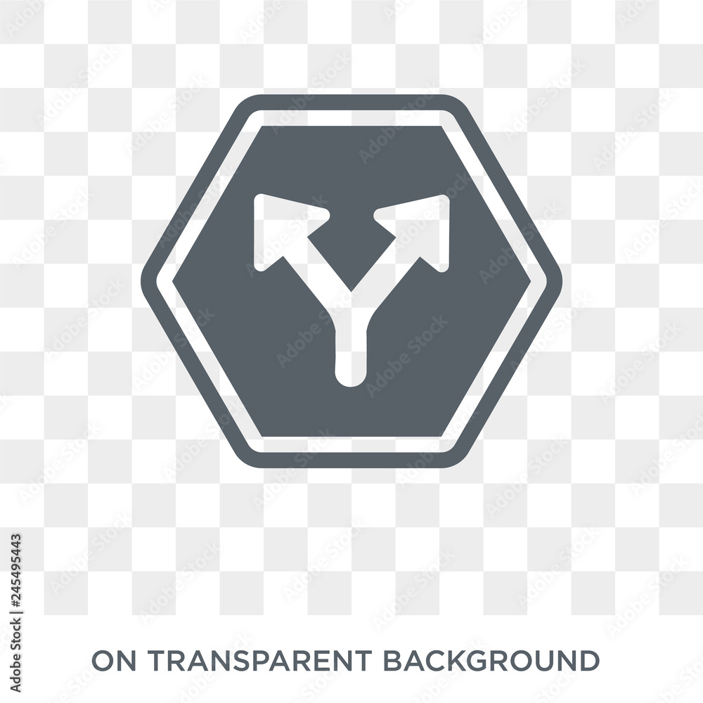 Poster two ways sign icon. trendy flat vector two ways sign icon on transparent background from traffic sig