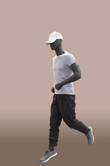Running male mannequin.