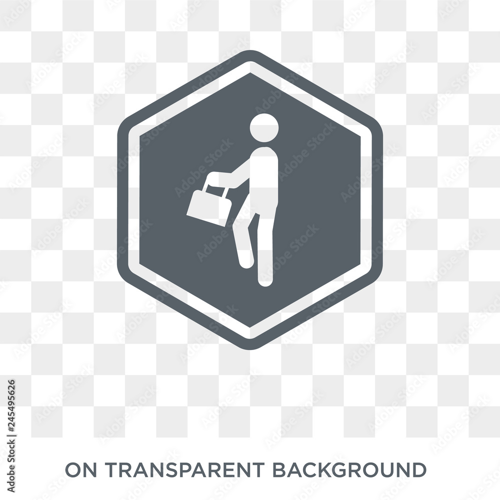 Poster signal sign icon. trendy flat vector signal sign icon on transparent background from traffic sign co