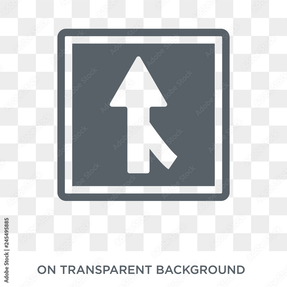 Poster merging sign icon. trendy flat vector merging sign icon on transparent background from traffic sign 