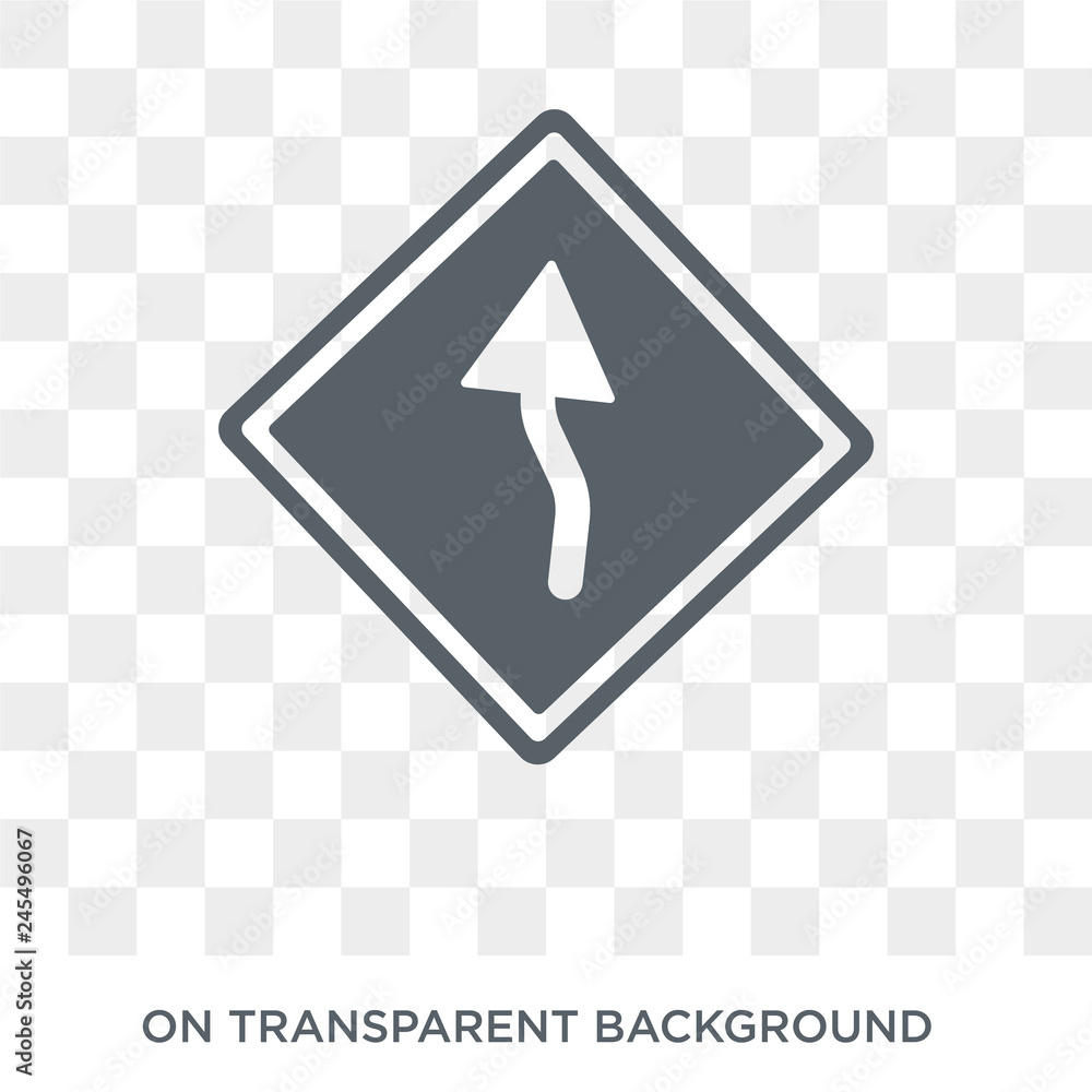 Poster curves sign icon. trendy flat vector curves sign icon on transparent background from traffic sign co