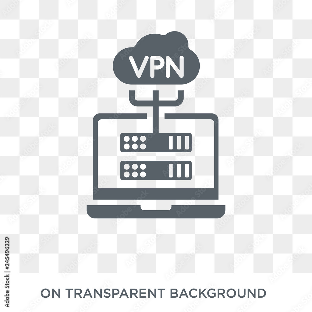 Poster vpn icon. trendy flat vector vpn icon on transparent background from technology collection. high qua