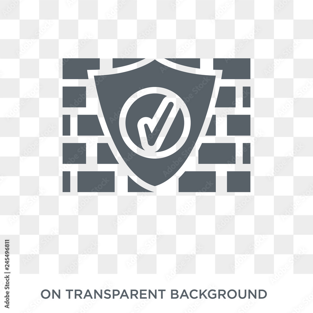 Poster firewalls icon. trendy flat vector firewalls icon on transparent background from technology collecti