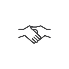 Business handshake line icon. linear style sign for mobile concept and web design. Agreement handshake outline vector icon. Symbol, logo illustration. Pixel perfect vector graphics