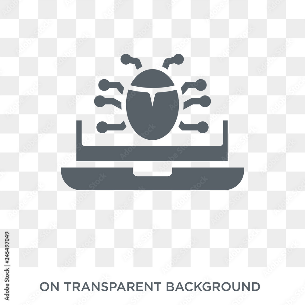 Poster bugs icon. trendy flat vector bugs icon on transparent background from technology collection. high q