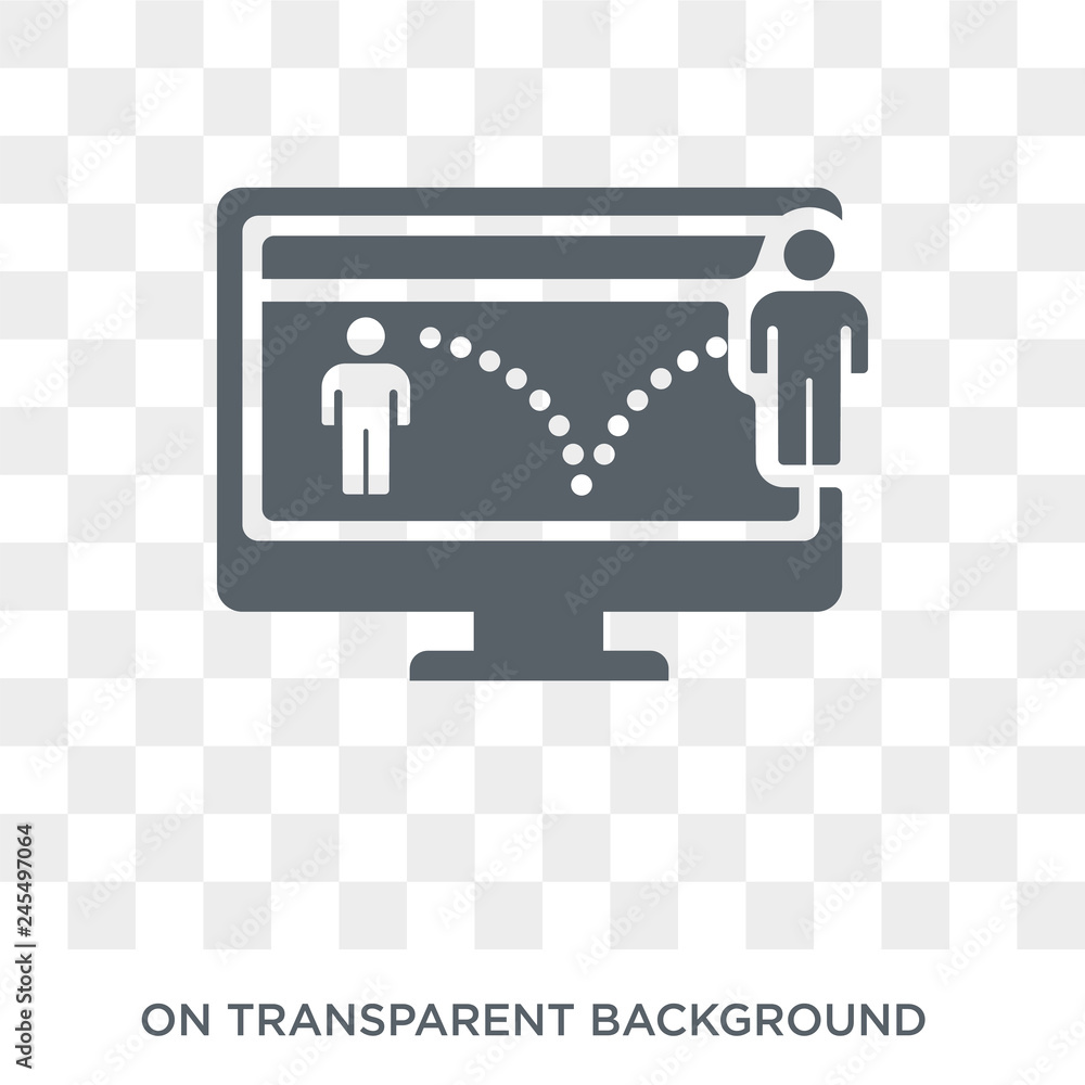 Poster bounce rate icon. trendy flat vector bounce rate icon on transparent background from technology coll