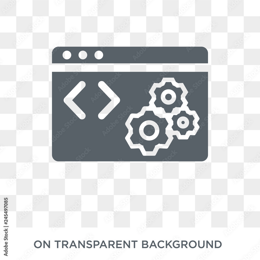 Poster back end icon. trendy flat vector back end icon on transparent background from technology collection