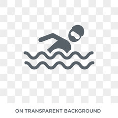 Swimming person icon. Swimming person design concept from Summer collection. Simple element vector illustration on transparent background.