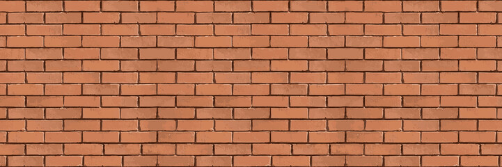 Widescreen background with a brick old wall for an interior, design, advertising, screensavers, wallpapers, covers.