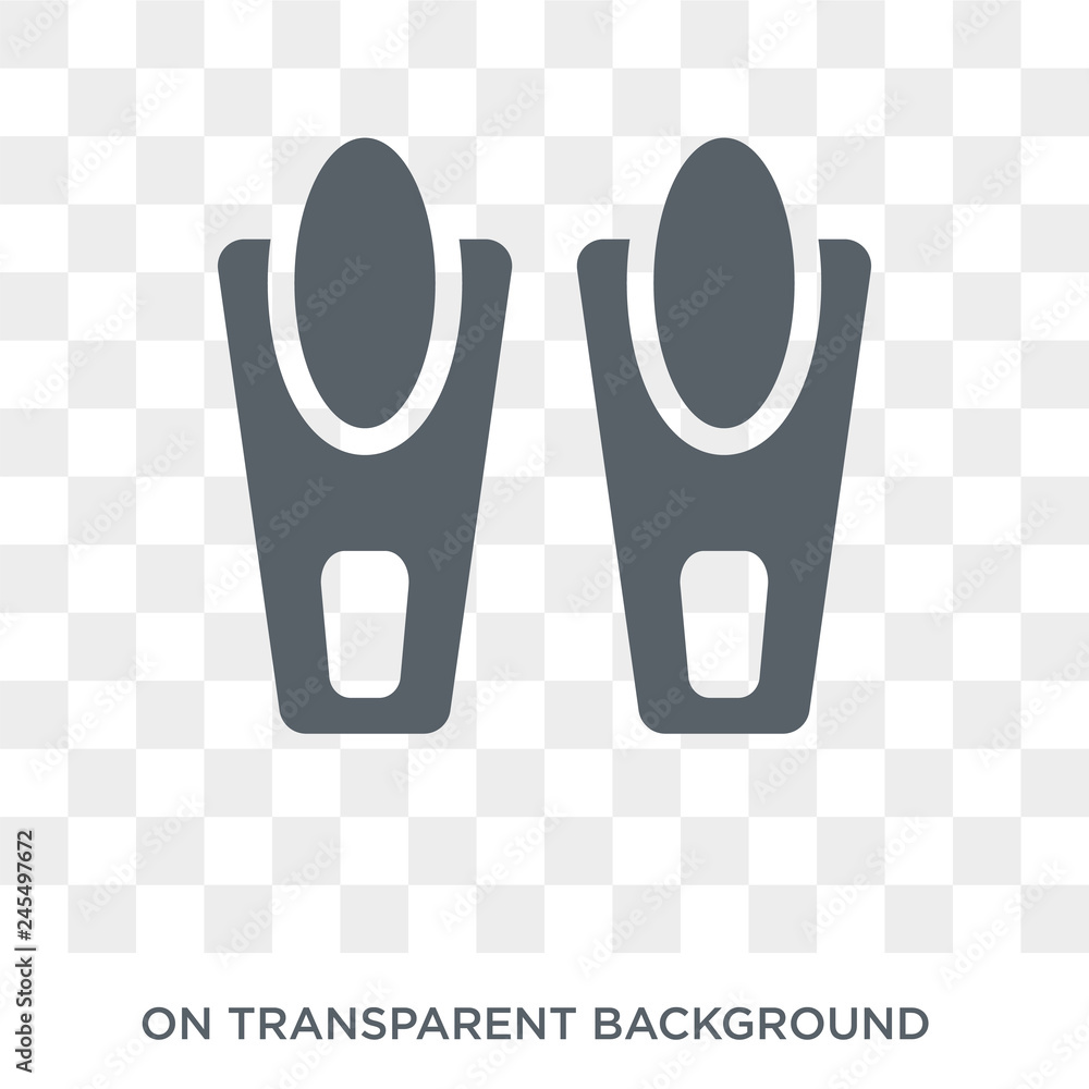 Poster fins icon. fins design concept from summer collection. simple element vector illustration on transpa