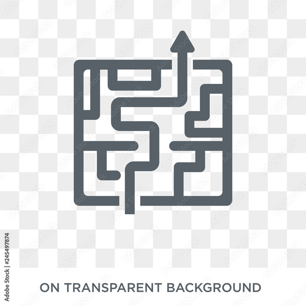 Poster strategy in a labyrinth icon. strategy in a labyrinth design concept from strategy 50 collection. si
