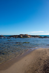 Fototapeta na wymiar The ampolla beach on the coast of Tarragona