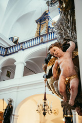 Angel sculpture in a baroque church