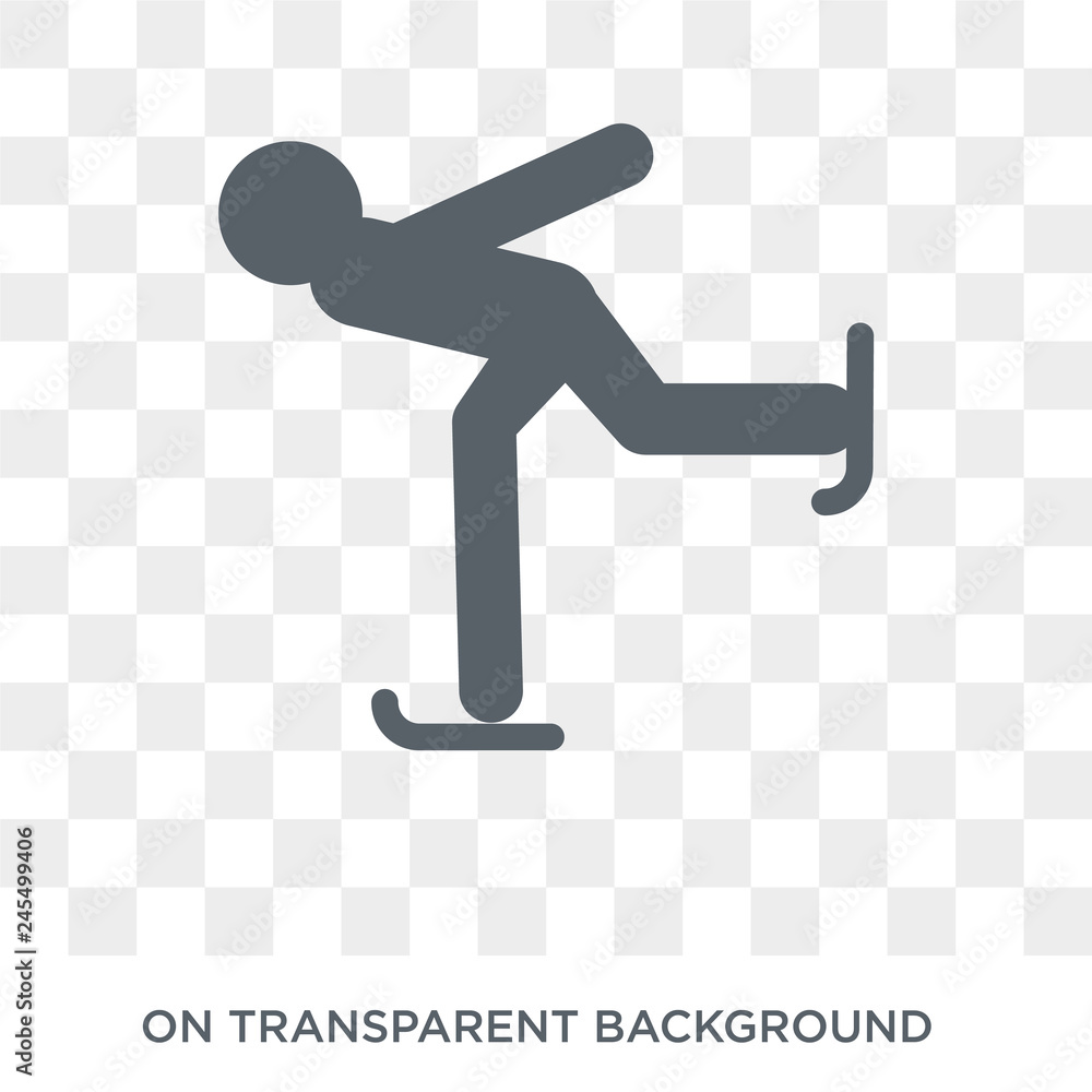 Poster ice skating icon. trendy flat vector ice skating icon on transparent background from sport collectio