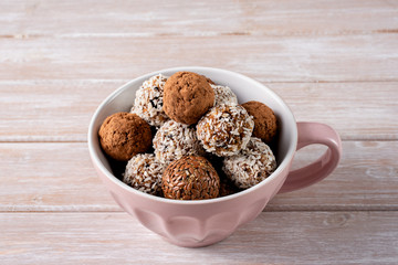 Handmade candies from dried fruits.