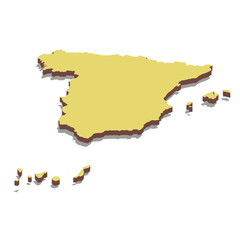 Isometric map of Spain. Isolated 3D isometric vector illustration for infographic.