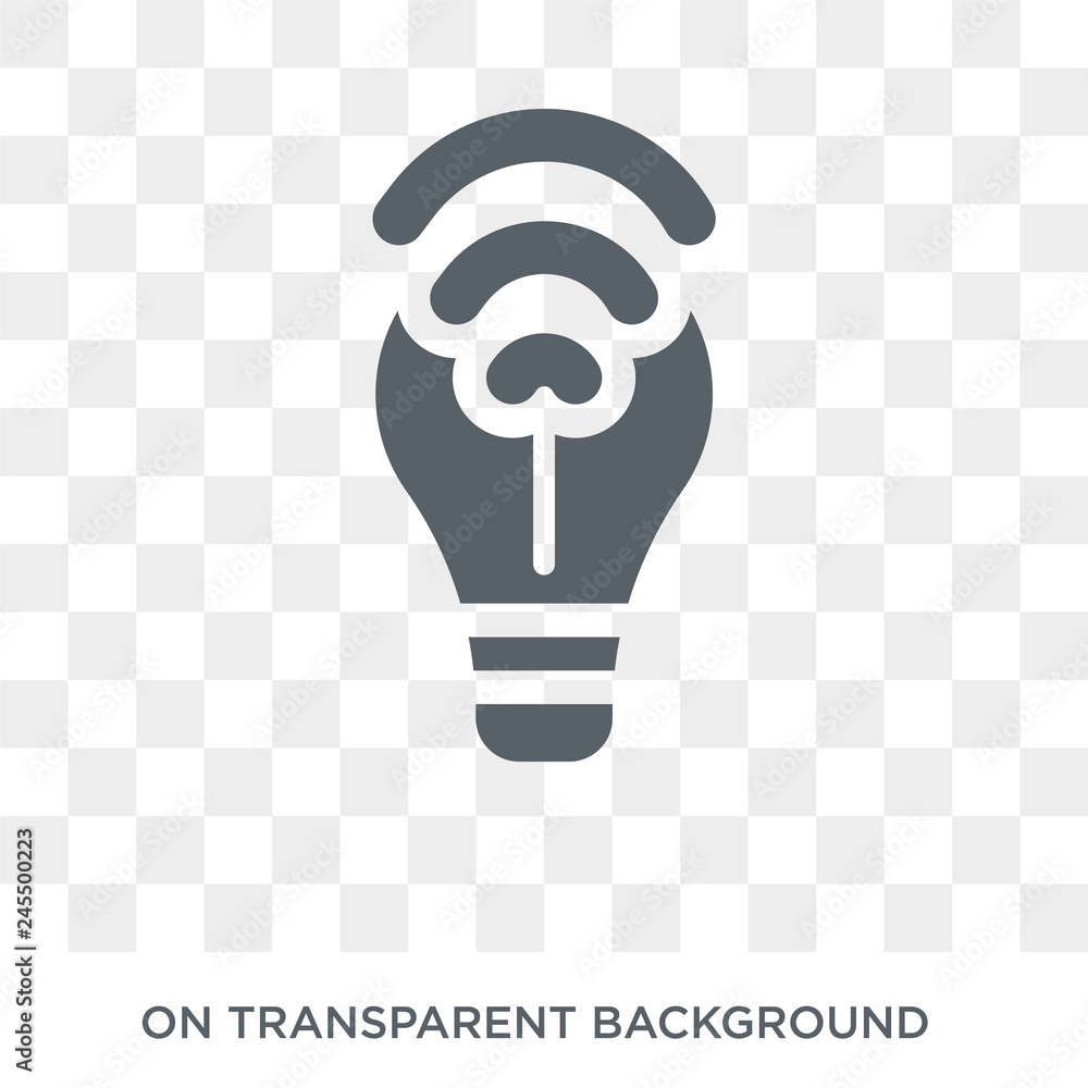 Poster smart lamp icon. trendy flat vector smart lamp icon on transparent background from smart home collec