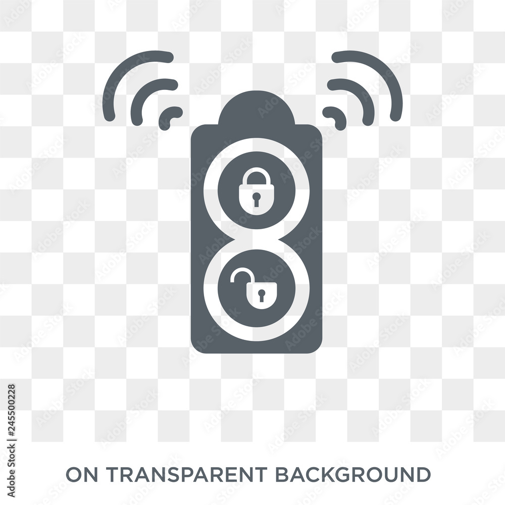 Poster smart key icon. trendy flat vector smart key icon on transparent background from smart home collecti