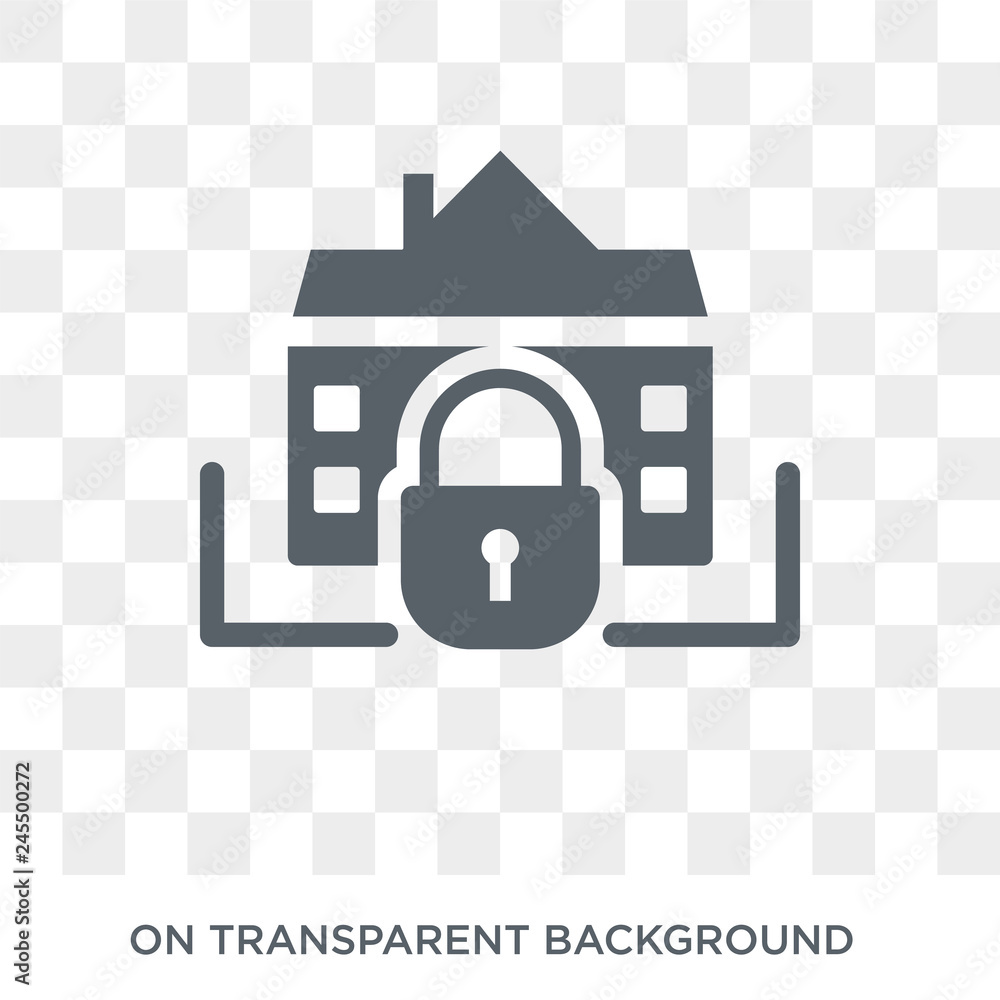 Poster security system icon. trendy flat vector security system icon on transparent background from smart h