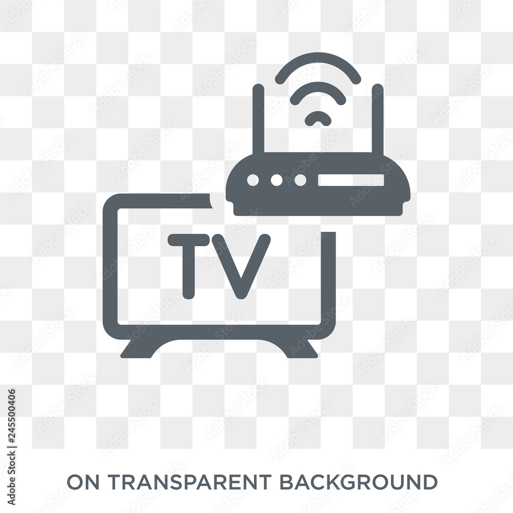 Poster home devices icon. trendy flat vector home devices icon on transparent background from smart home co