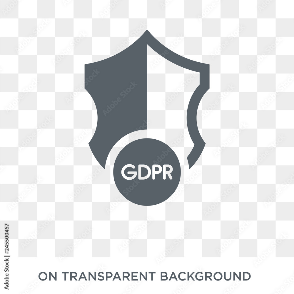 Poster gdpr icon. trendy flat vector gdpr icon on transparent background from smart home collection. high q