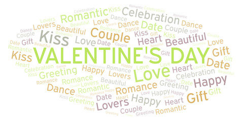 Fototapeta premium Valentine's Day word cloud.