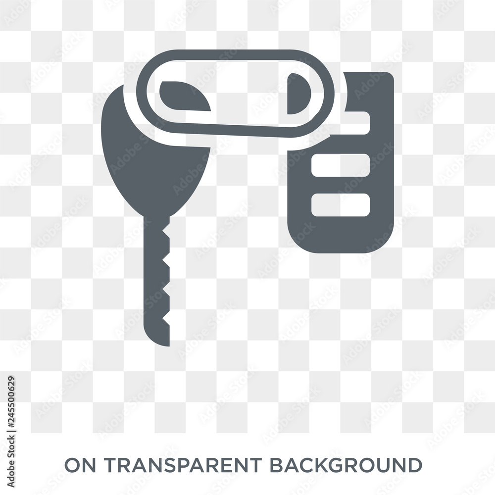 Poster car key icon. trendy flat vector car key icon on transparent background from smart home collection. 