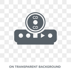 Cd player icon. Trendy flat vector Cd player icon on transparent background from smart home collection. High quality filled Cd player symbol use for web and mobile