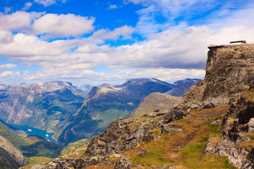 Mountains landscape with Dalsnibba viewpoint, Norway