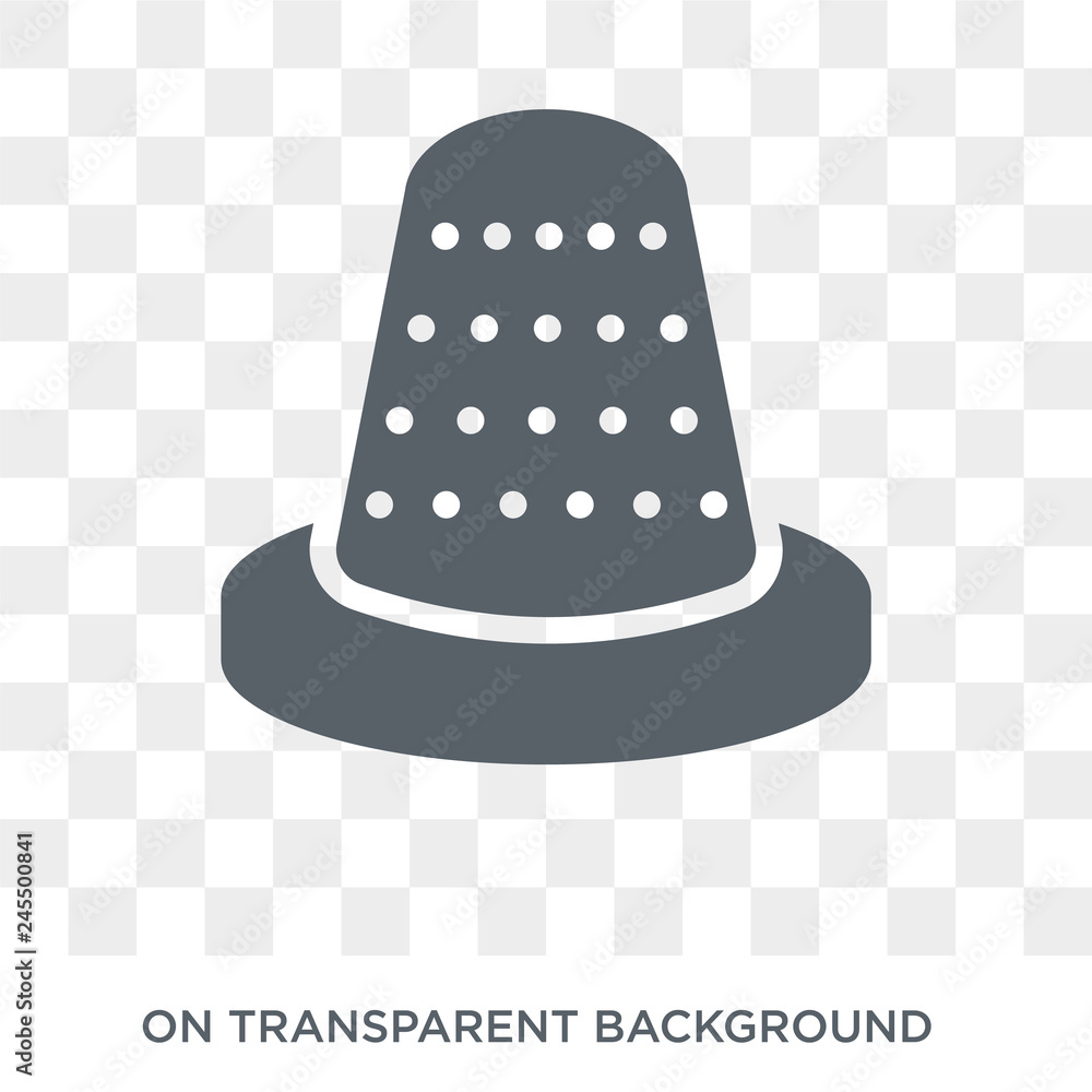 Poster thimble icon. thimble design concept from collection. simple element vector illustration on transpar