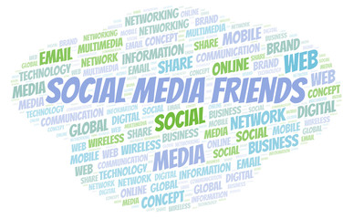 Obraz premium Social Media Friends word cloud.