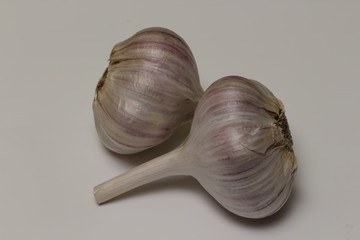 Garlic on white background isolated.